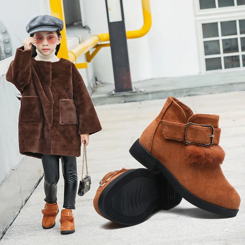 

CHILDREN'S Martin Boots Girls Boots 2019 Autumn New Style Suede Girls' Short Boots Students Versatile Martin Boots Big Boy