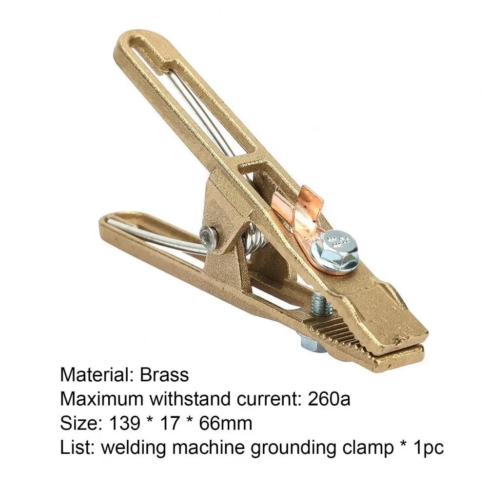 260A Welding Accessories Clamp Grounding Clamp A-shaped Heavy Duty Earth Clamp Antioxidant Brass Multipurpose Welding Ground for Shipyards