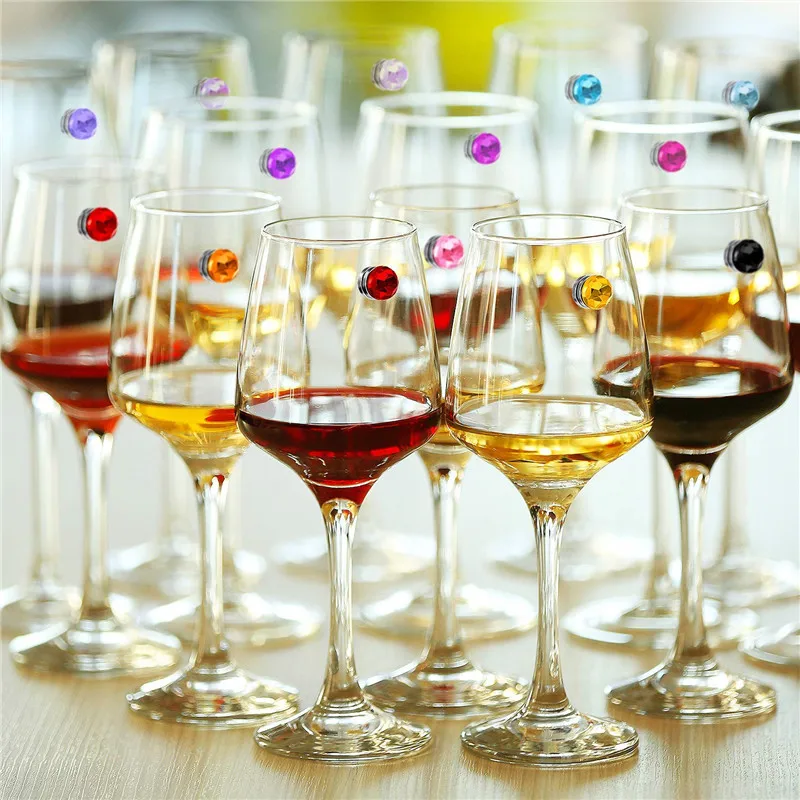 24 Breloques Magnétiques En Cristal Pour Verres à Vin - Marqueurs Colorés Pour Champagne & Cocktails - Décoration De Table Élégante - 2
