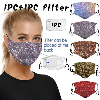 

Shiny Print Cloth Face Mask Mouth Mask Washable Face Shield Reusable Face Shield Breathable Windproof mondmaskers Cubrebocas