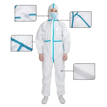 

Anti-static Protective Clothing Coverall Suit Protective Suit Coveralls With Cap Full Body Protection, Labor Insurance Safety