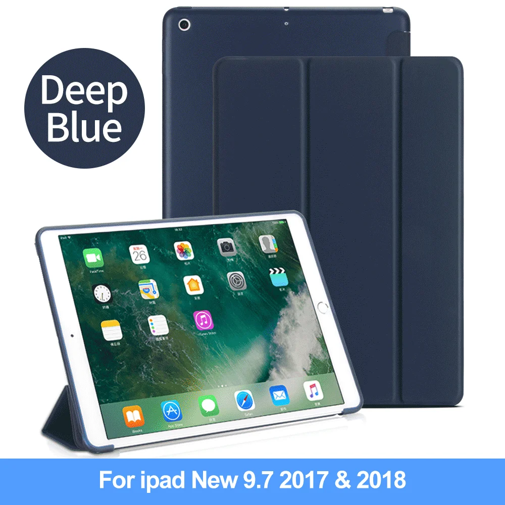 Чехол DOWSWIN для ipad 2 3 4, мягкая задняя крышка, ТПУ кожаный чехол для ipad 4, откидной смарт-чехол для ipad 2, Чехол для ipad 9,7 чехол - Цвет: Deep Blue
