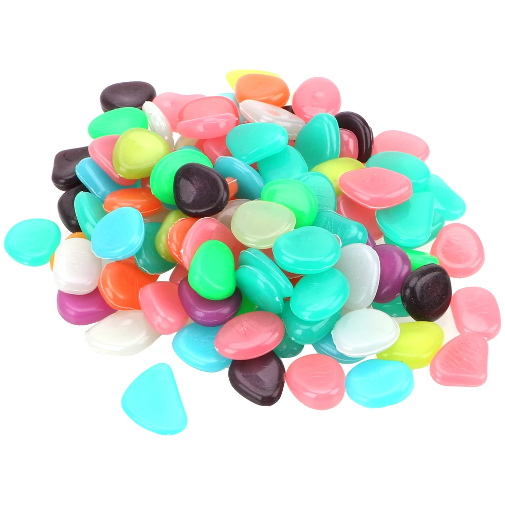 100 Piece/Pack Artificial Glowing Stones Rock Glow in the Dark Garden Pebbles Luminous Stones for Walkway Aquarium Garden Yard - Цвет: mixed color