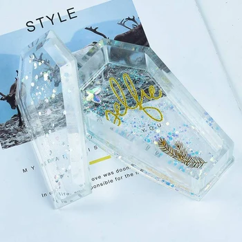 

Coffin Box Silicone Mold Halloween Gothic Container Mold Kawaii Art Supplies Silicone Resin Mold For Jewelry Making