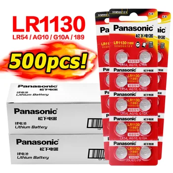 

500pcs Panasonic AG10 Battery LR1130 LR54 G10 V10GA Coin Button Alkaline Cells 1.5V For Watch Toy Alkaline 189 L1131 SR1130