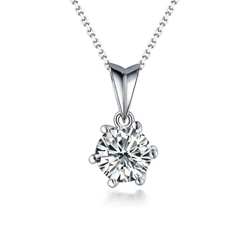 Натуральный Муассанит D цвет женский кулон 0.5ct-2ct ожерелье Женская цепочка ключицы Чистое Серебро S925 кулон ожерелье хорошее ювелирное изделие