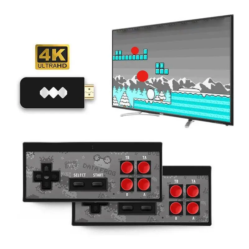 Беспроводная портативная игровая консоль 4K USB 568 встроенных классических игр 8