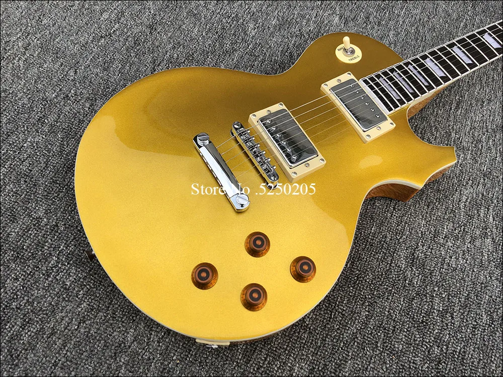 Высокое качество 6 строка Электрогитары, корпус из красного дерева с Золотой Топ градиент цвета