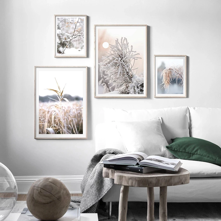 

Nature Winter Snow Scenery Canvas Painting Reindeer Bird Snow Scenery Wallpaper Home Bedroom Decor Poster Print Art Picture