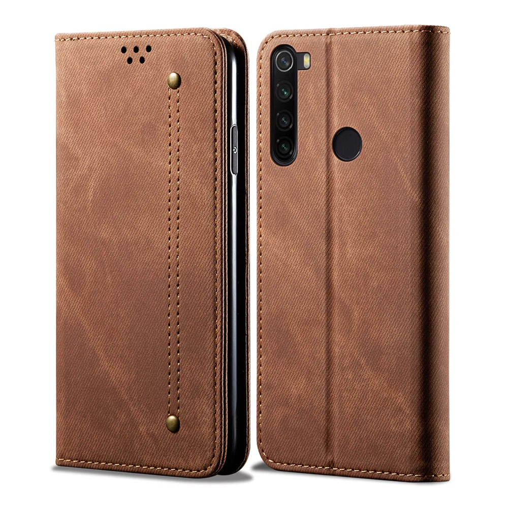 Чехол-бумажник из искусственной кожи для Xiaomi Redmi Note 8 T, ретро ковбойский Повседневный защитный чехол для телефона с отделениями для карт, чехол Fundas - Цвет: Коричневый