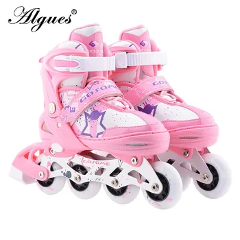 

Children's Adjustable Single Row of Flashing Roller Skates Size 30-41 Professional Slalom Good As Sneakers 4 tekerlekli paten
