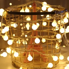3M 6M 10M Cherry Balls LED Fairy String Lights Battery Operated Wedding Christmas Outdoor Room Garland Decoration Fairy Garland
