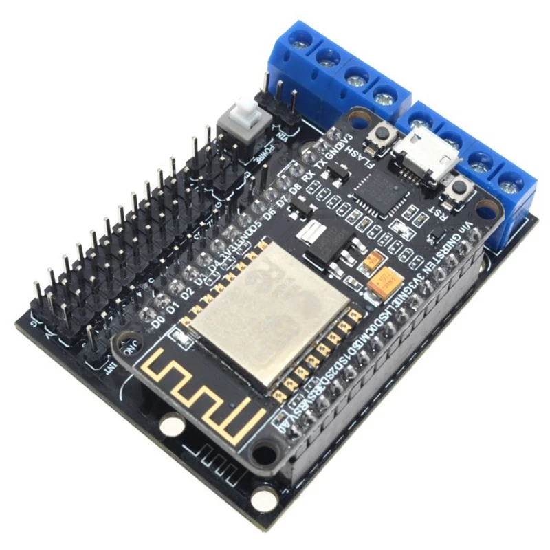 Горячий-подходит для Node MCU Набор разработчика nodemcu + защита двигателя ESP Wifi Esp8266 Esp-12e DIY RC игрушка пульт дистанционного управления Lua Iot умный