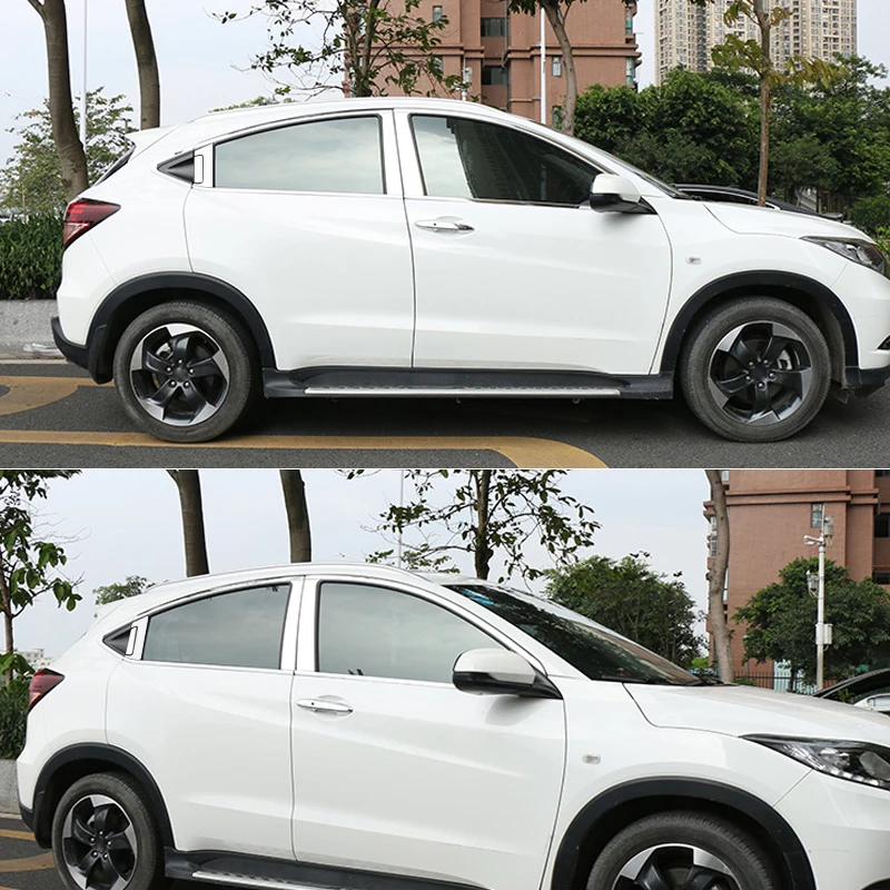 Автомобильный Стайлинг, наклейка на колонну для Honda HR-V VEZEL-, оконная накладка, внешняя отделка кузова, хромированный внешний аксессуар