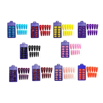 

300Pcs/Set False Nails Full Cover Matte False Nail Tips Nail Art Manicure Matte Tips for False Fake Nails Extension