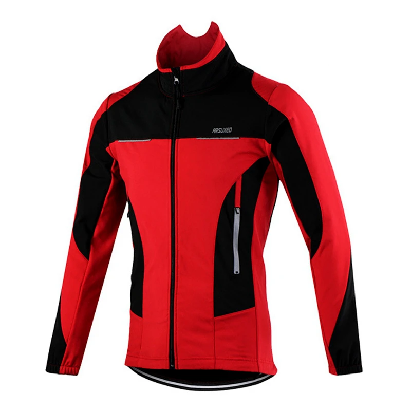 Outdoor Cycling Jacket Men Winter Mandarin Collar Night Reflective