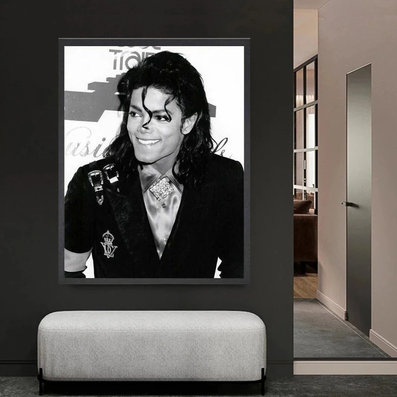 Black and White Michael Jackson Posters Prints Wall Art Canvas Painting  Mural for Living Room Bar Cafe Home Decoration Cuadros