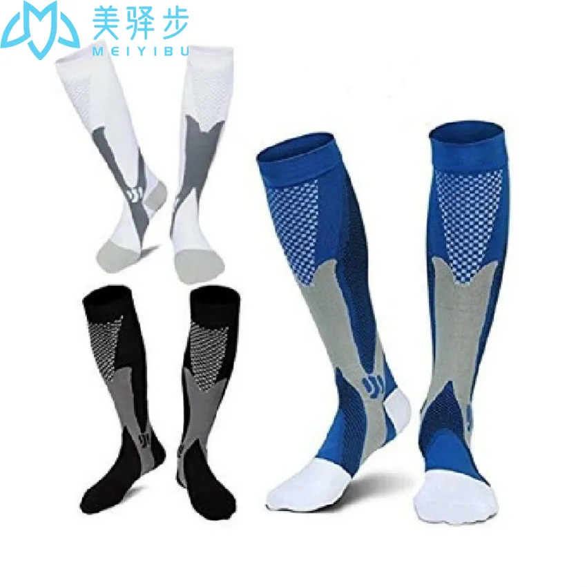 

3 Pairs Compression Sock Nylon Knee High Stockings 15-20 Mmhg BEST Graduated Athletic Medical for Men & Women Riding Running