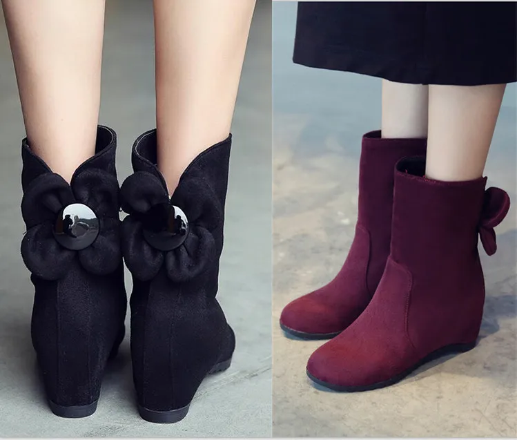 

2016 Autumn And Winter New Style Short Boots Korean-style Cool GIRL'S Sweet Bow Students WOMEN'S Boots Big Kid
