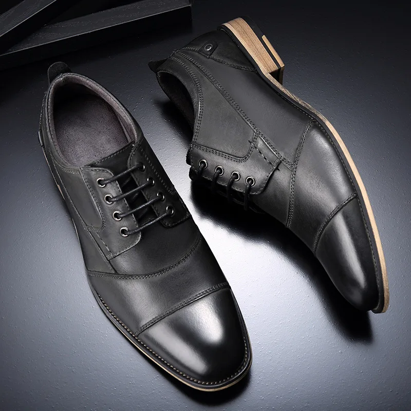 Men Casual Shoes Top Quality Oxfords Men Genuine Leather Dress Shoes Business Formal Shoes Men Flats Plus Size Wedding Party