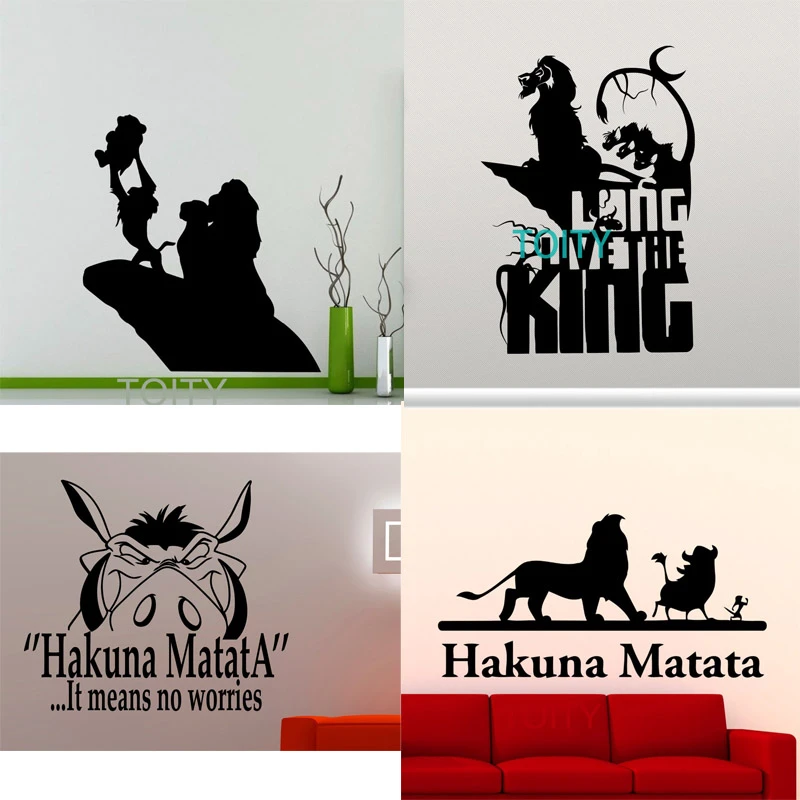 ライオンキングシンバ壁ステッカー Nala ティモンプンバァラフィキ猿漫画のビニールデカールホーム保育ルームインテリア装飾アート壁画 Mural For Kids Wall Sticker Cartoondecoration Art Aliexpress