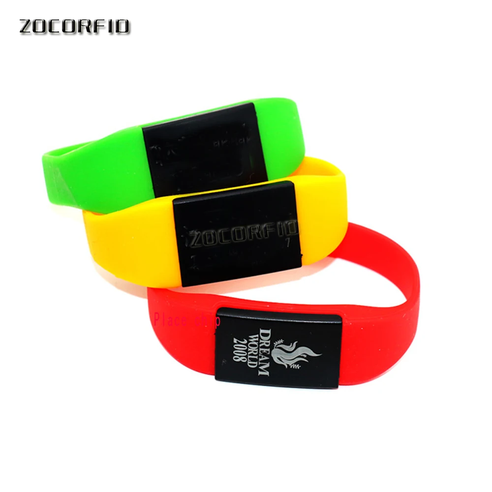 Pulsera de silicona para reloj, pulsera de 125KHZ, T5577/EM4305, reescribible, RFID, copia de clon, tarjeta en blanco, tarjeta de Control de acceso