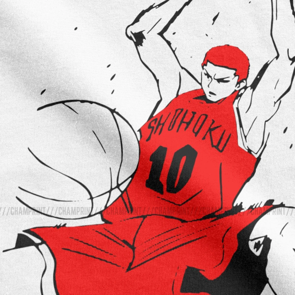 Sakuragi Hanamichi Спортивная манга футболки мужские Slam Dunk Баскетбол Аниме забавная хлопковая Футболка с круглым вырезом футболки уникальная одежда