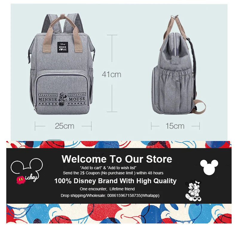 Сумка для подгузников disney, большая емкость, водонепроницаемая сумка для подгузников, сумка для мам, беременных женщин, рюкзак для путешествий, сумка для путешествий, сумка для мам с Микки Маусом, детские сумки