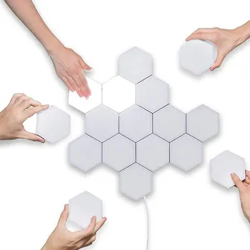 

Quantum Light Led Hexagonal Lamps Modular Touch Sensitive Lighting Magnetic Hexagons Creative Decoration Wall Led Night Light