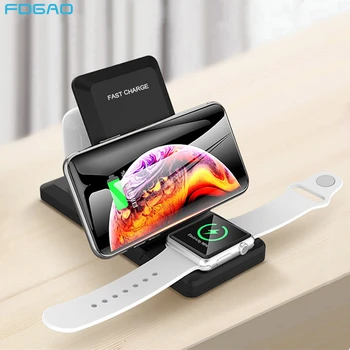 

15W 3 in 1 Folding Charging Stand for Apple Watch 5 4 3 2 Airpods Pro Fast Wireless Charger Dock Station For iPhone 11 XS XR X 8