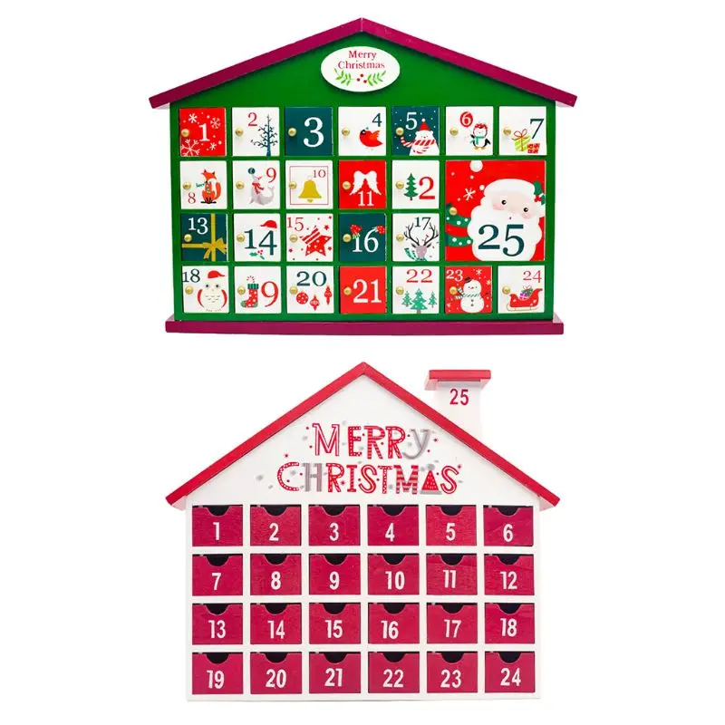 

Wooden Christmas Advent Countdown Calendar Box 24 Drawers Candy Gift Boxes Home Decoration