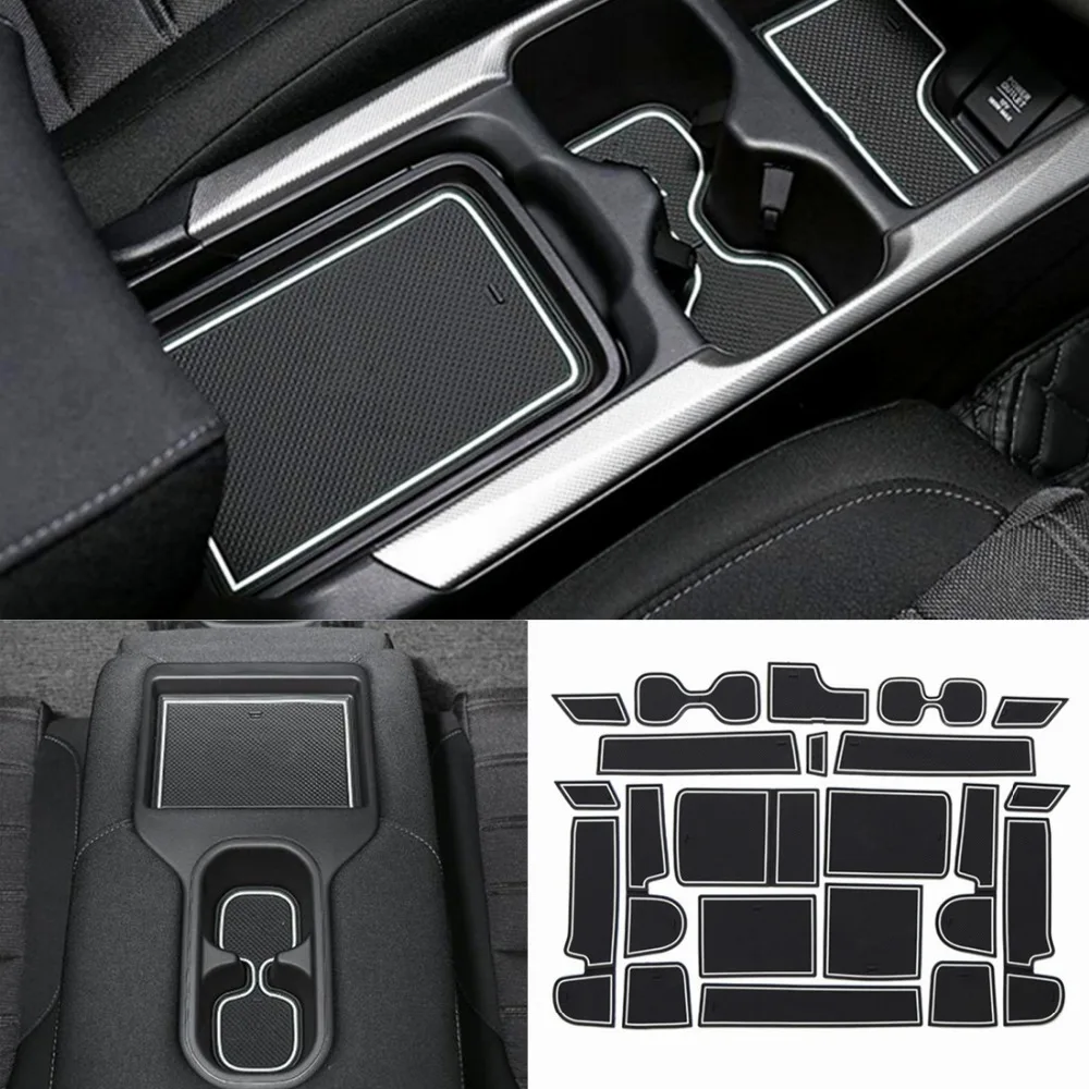 

21 Pcs Door Groove Mat for Honda CRV 2017 2018 Gate Slot Pad Cup Mats