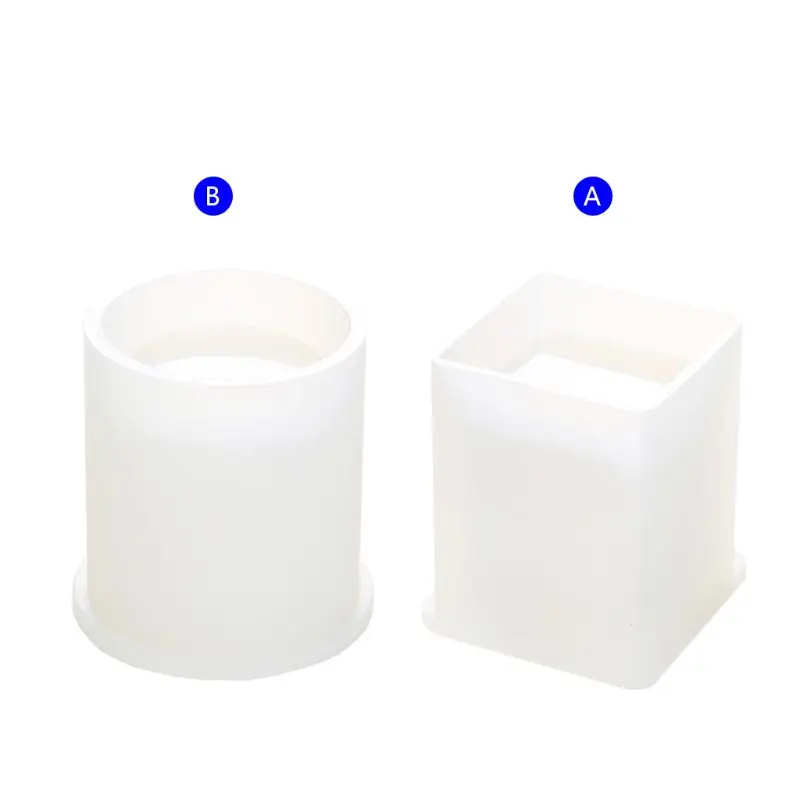 

Silicone Mold Epoxy Resin DIY Pen Container Organizer Square Round Storage Holder Silica Molds Crafts Jewelry Making Charms