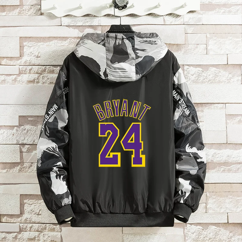 Куртка для мужчин Kobe 24 Мода Сезон весна осень Мужская модная повседневная Уличная одежда с капюшоном