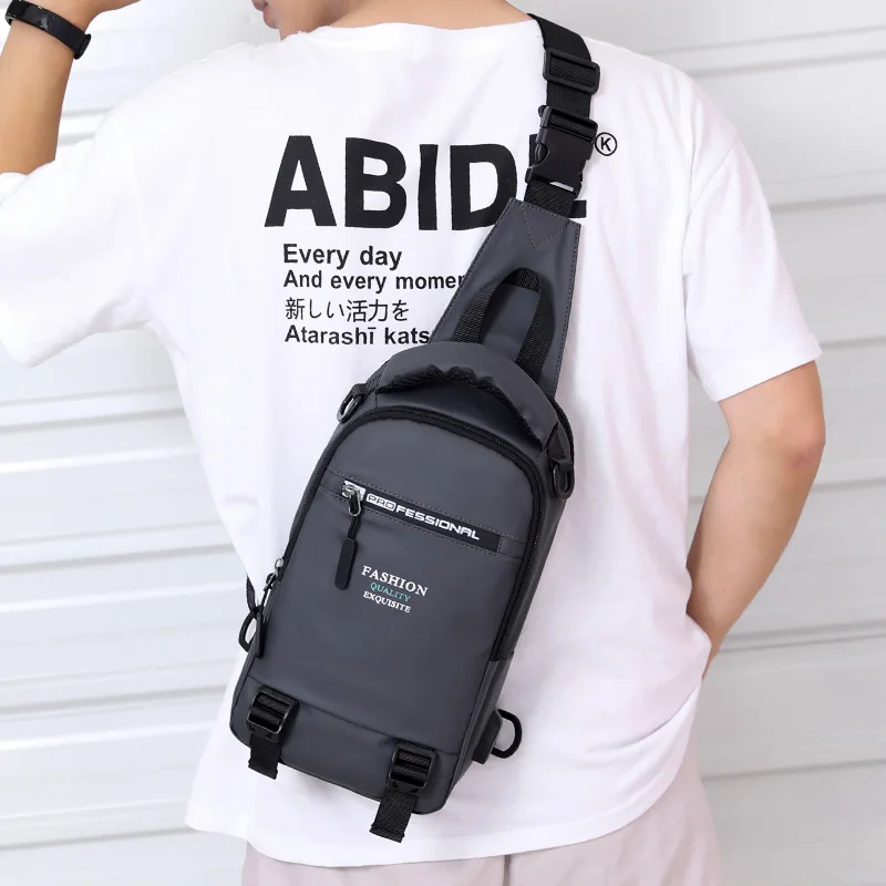 New Chest Pack Men USB Charging anti theft Chest bag Casual Men Canvas Messengers Bag Multi-functional waist bag man