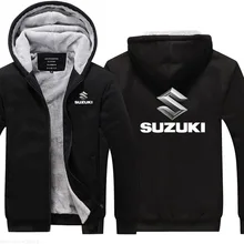Зимняя утепленная теплая толстовка мужские Suzuki мужские брендовые толстовки пальто на молнии толстовки флисовая куртка, пальто
