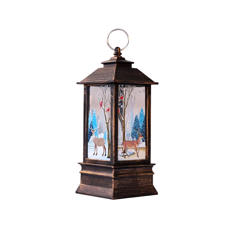 copper elk Рождественская декоративная лампа пламя свет красивый домашний декор батарейки таблеточного типа изысканный удобный подарок красочные узоры - Испускаемый цвет: copper elk