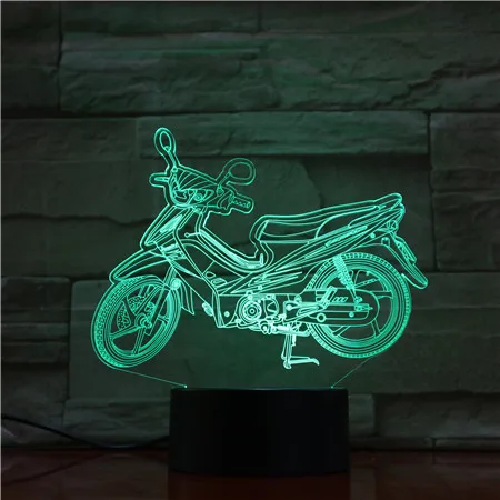 Крутой Мотоцикл 3D лампа ночник светильник USB/на батарейках Светодиодный Ночник