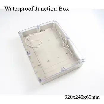 

320x240x110mm Waterproof Plastic Junction Box Transparent Clear Electrical Project Case ABS IP65 Outdoor Enclosure 320*240*110mm