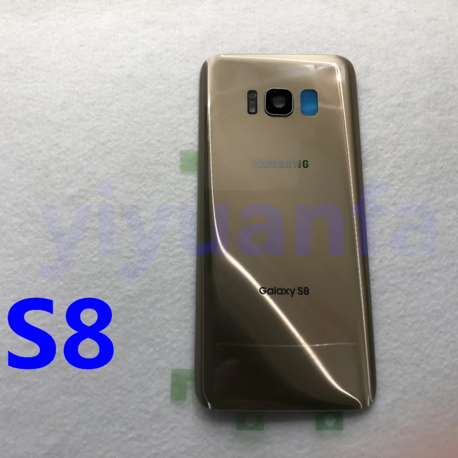 Samsung задняя Батарея Крышка для samsung Galaxy S8 G950 SM-G950F G950FD S8 плюс S8+ G955 SM-G955F G955FD сзади Стекло чехол - Цвет: S8 Gold