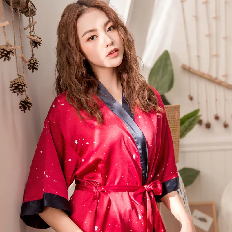 Bridesmaid Robes Satin Robe Bride Elegant Sleepwear Sexy Rayon Women Dressing Gown Bathrobe Kimono Silk Bath Robe Sleep Lounge
