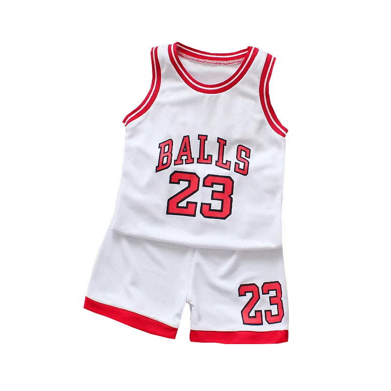 Kids Child  Sports Basketball maillotClothes Suit Summer  Children's  Boy Girl Fashion   Sleeveless Baby Vest + T-shirt  Jerseys
