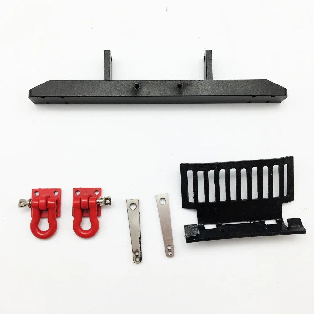 Black and 2 hooks RBR/C WPL B36 Урал специальный металлический передний бампер DIY обновление модифицированная модель скалолазание внедорожный пульт дистанционного управления автомобиль игрушка аксессуары - Цвет: Black and 2 hooks