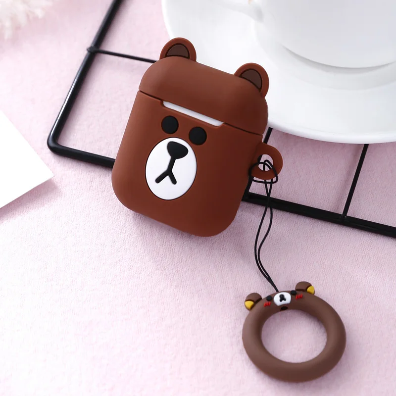01 Мягкий силиконовый чехол для Apple Airpods, чехол с милым рисунком, беспроводные Bluetooth наушники, чехол для наушников Air Pod, чехол, чехол - Цвет: 01