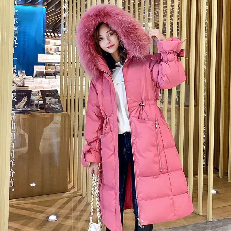 New Style Loose Thick South Korea off Season down Jacket Women's Mid-length Large Fur Collar Fashion Korean-style Coat