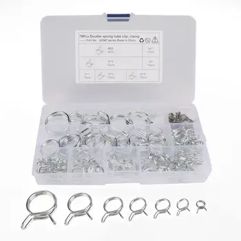 

75Pcs Spring Clamp Stainless steel Clip Assortment Replacement Motorcycle