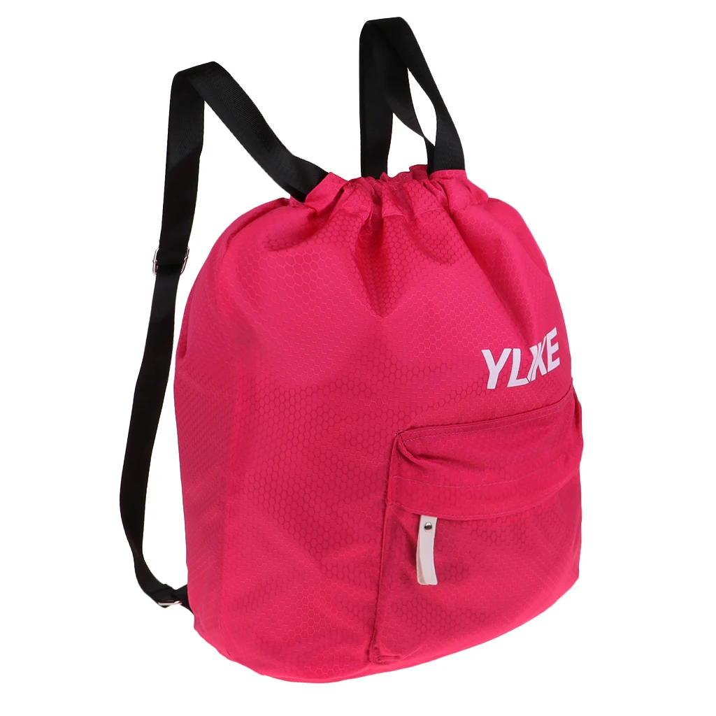Waterproof Gym Swimming Drawstring Backpack Swim Beach Bag Swimming Bags For Hiking Camp - Цвет: Rose Red as describ