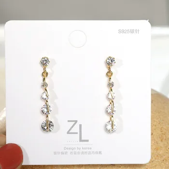 

Punk Girl Fashion Earrings 2020 Temperament New Earrings Elegant All-match Crystal Tassel Long Earrings Women's Sale Bijouteria