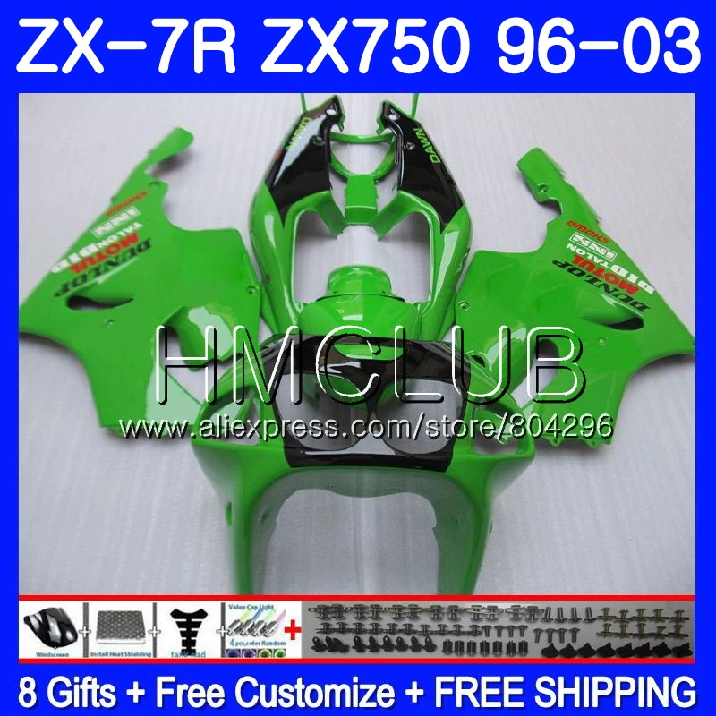 Средства ухода за кожей для KAWASAKI NINJA ZX750 зеленый свет ZX 7R 1997 1998 2003 11JK. 11 ZX 7 R 750 CC ZX-7R ZX7R 96 97 98 99 00 01 02 03 обтекатель