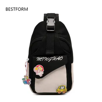 

Multifunction trendy chest bags for women 2020 new fashion hit color ladies shoulder messenger bag cute cartoon channels handbag